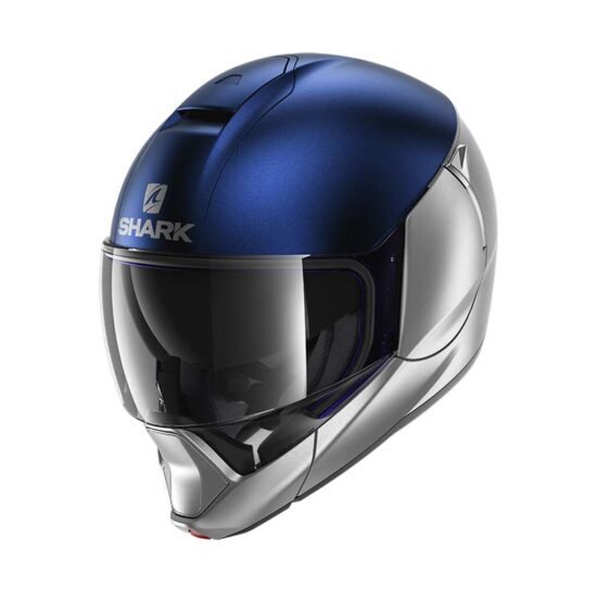 Casque SHARK Evojet Dual Blank Mat (Silver/Bleu)