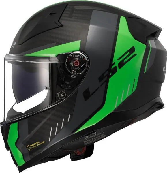 Casque LS2 Vector 2 Carbon Grid Matt (Fluo Green)