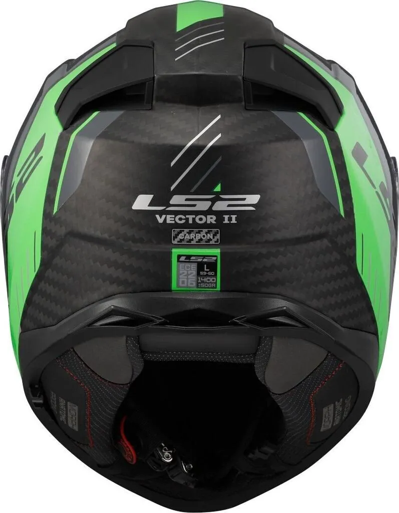 Casque LS2 Vector 2 Carbon Grid Matt (Fluo Green) – Image 5