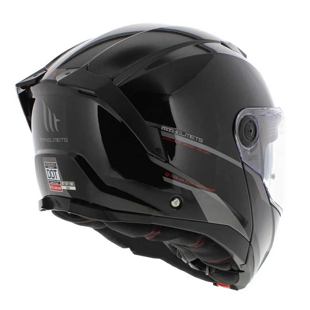 Casque MT Atom 2 SV Solid A1 (Gloss Black) – Image 3