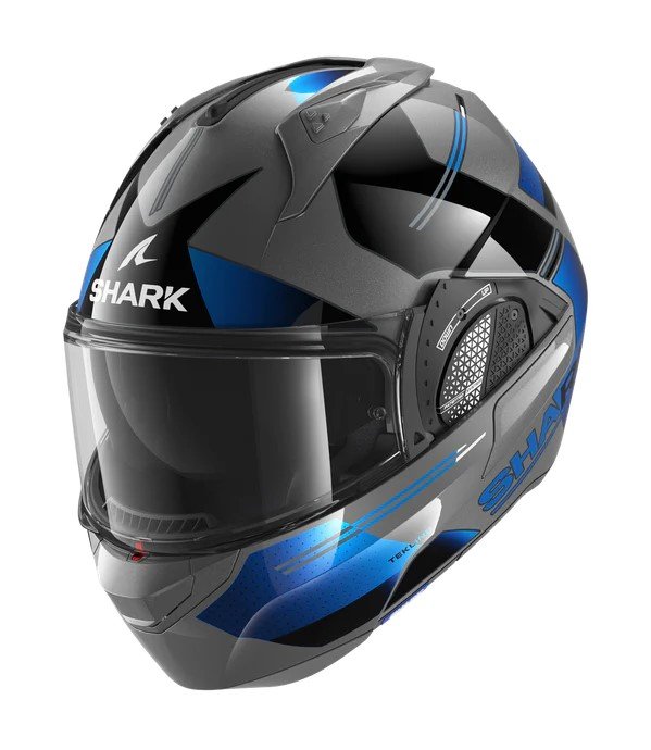 Casque SHARK EVO-GT Tekline (Gris/Noir/Bleu)