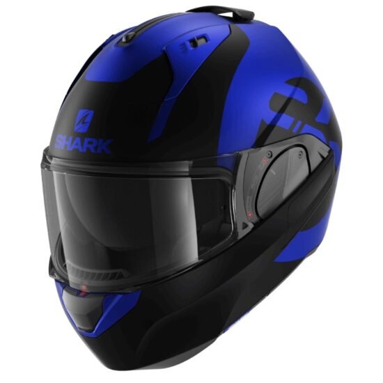 Casque SHARK EVO-ES Kedje Mat (Noir Mat/Bleu Mat)