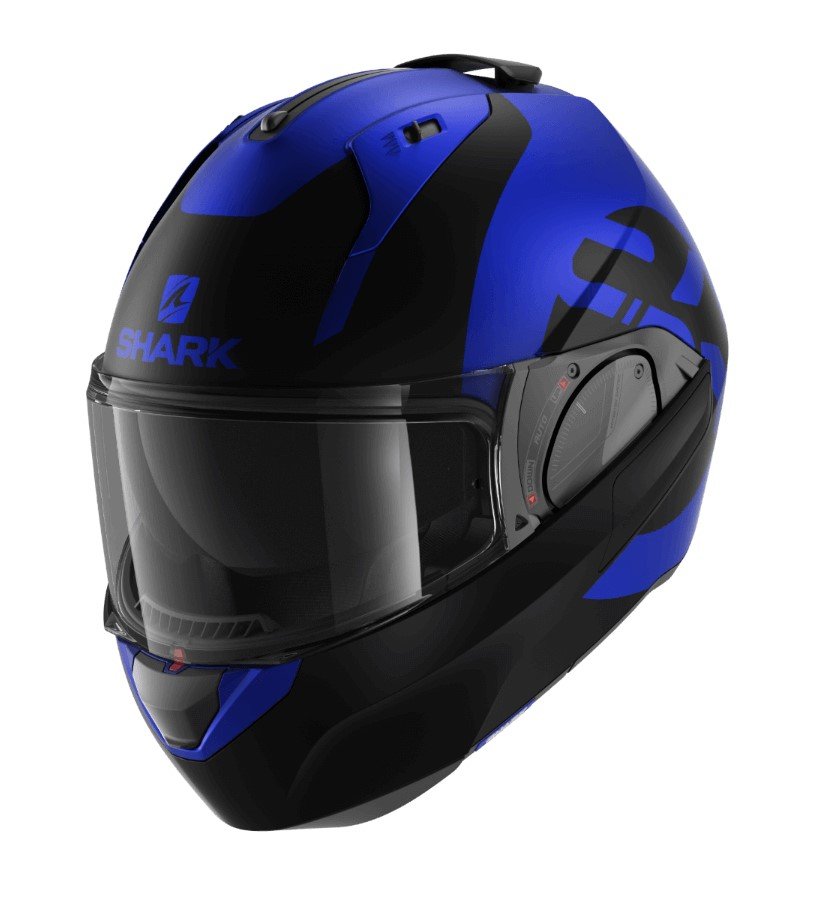 Casque SHARK EVO-ES Kedje Mat (Noir Mat/Bleu Mat)